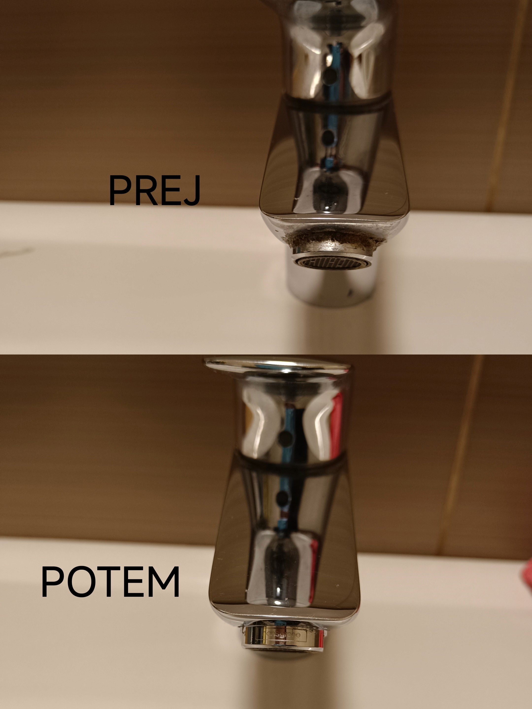 Kopalnica pred in po čiščenju